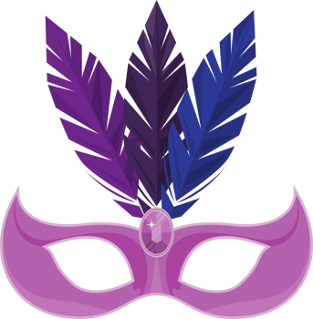lilac mardi gras mask png