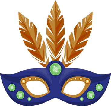 blue mardi gras mask png