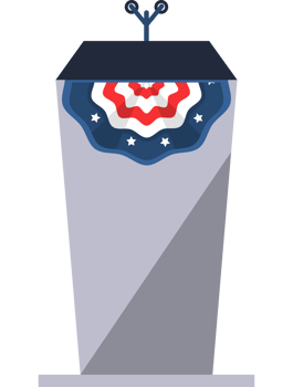usa flag in speech podium png