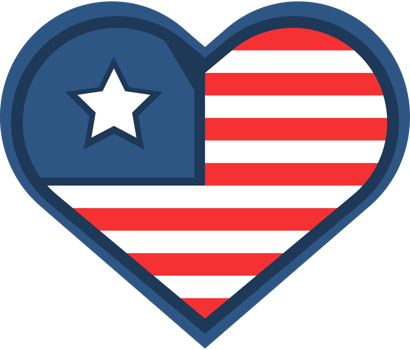 usa flag in heart png