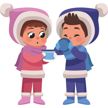 couple kids wearing winter clothes png