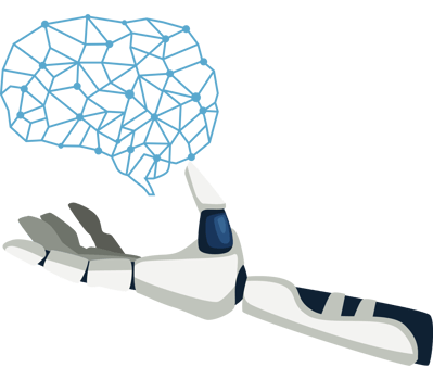 robot hand with circuit png