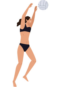 young female volleyball player png