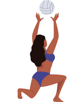 afro female volleyball player png