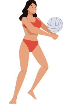 young girl volleyball player png