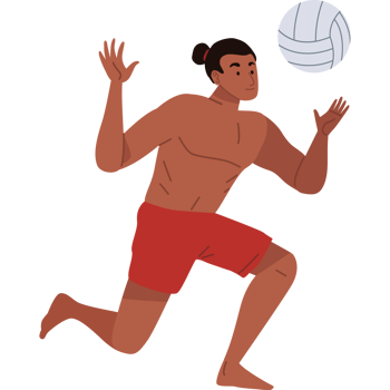 athletic male volleyball player png