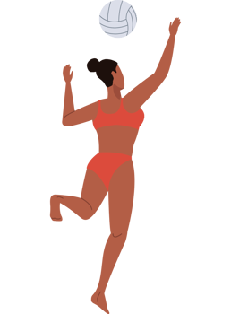 athletic woman volleyball player png