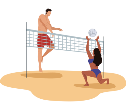 couple of volleyball players png