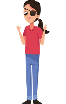 disability woman one eyed png
