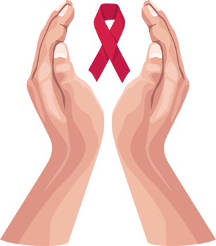 hands protecting AIDS ribbon campaign png