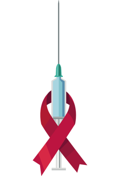 AIDS ribbon campaign in syringe png