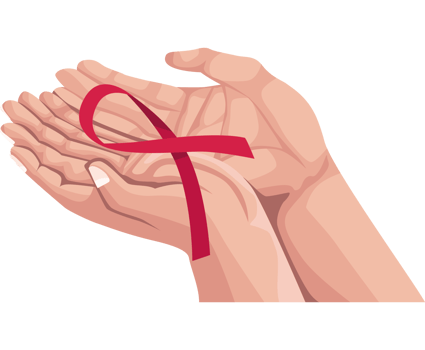 hands with AIDS ribbon campaign png
