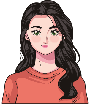 young woman with long hair png