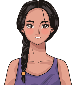 young woman with braid png