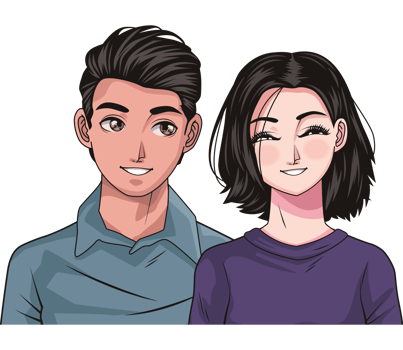 happy young lovers couple png