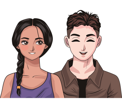 smiling young lovers couple png