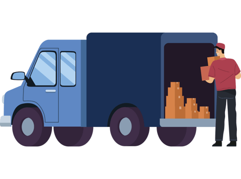 delivery worker with truck png