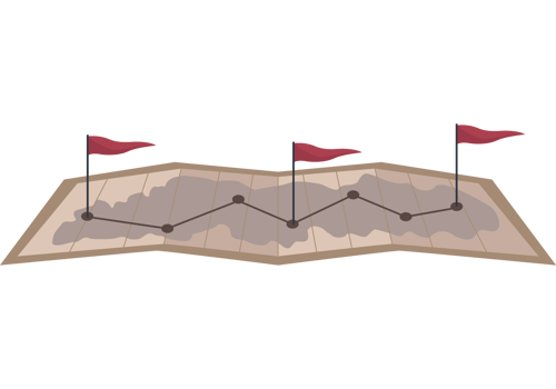 paper map with flags marks png