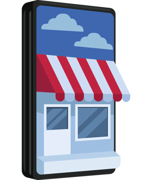 smartphone with store ecommerce png