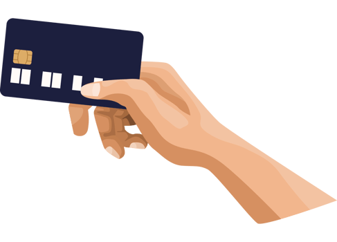 hand with credit card png
