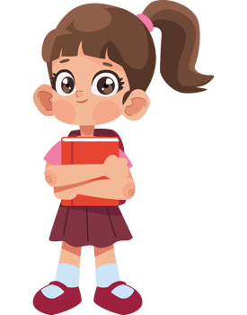 little schoolgirl with book png