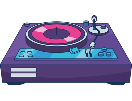 dj console 90s pop art style png