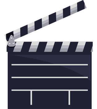 production movie clapperboard png