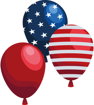 usa flag in balloons png