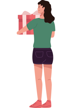 lover woman with gift png