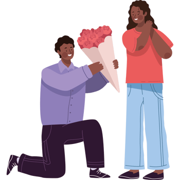 afro lovers couple png