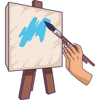 hand painting in canvas png