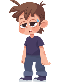 little boy sick with fever png