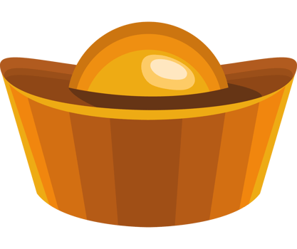 chinese golden luck ingot png