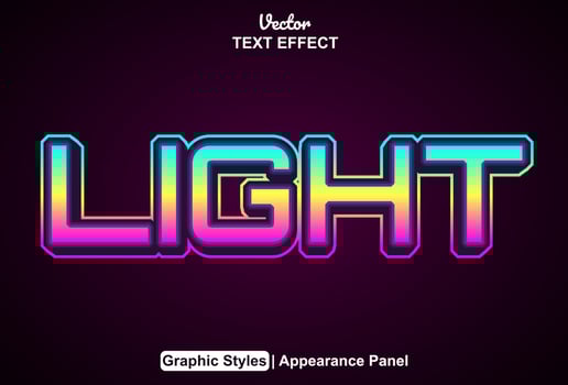 light text effect with graphic style and editable. vector