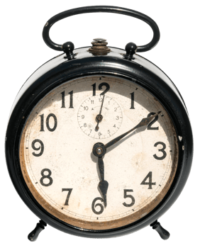 Retro alarm clock isolated Black color png