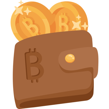 wallet with golden bitcoins png