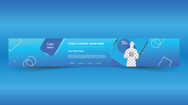 Youtube cover banner template, channel art design, video tutorial banner, social media cover banner, youtube header template vector