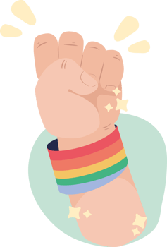 hand fist with LGBTIQ bands png