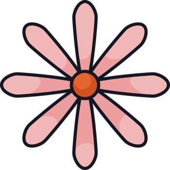 pink flower retro pop art png