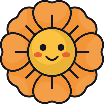 yellow flower retro pop art png
