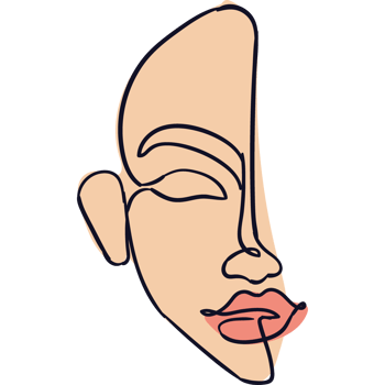 half woman face line drawing png