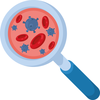 magnifying glass with blood png