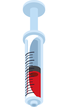 medical syringe with blood png