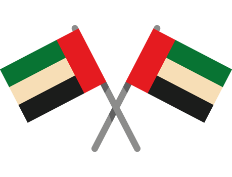 UAE flags in poles crossed png