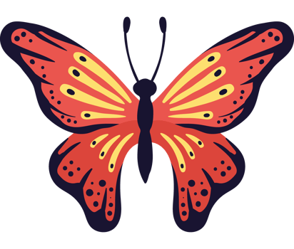 red butterfly with wings png