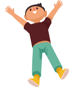 man celebrating with hands up png