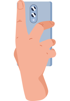 hand holding smartphone device png