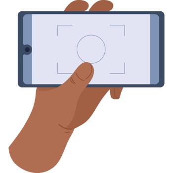 hand take a photo with smartphone png