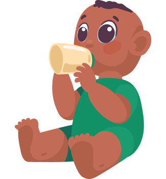 afro baby drinking milk png