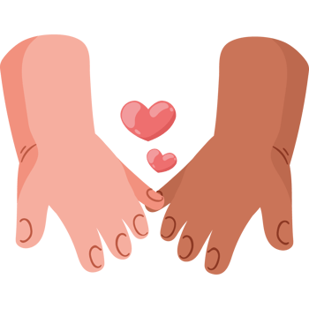 hearts with interracial hands png